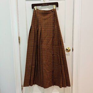 Mid Century 1950's Wool Houndstooth Ankle Skirt Grunge Size Small